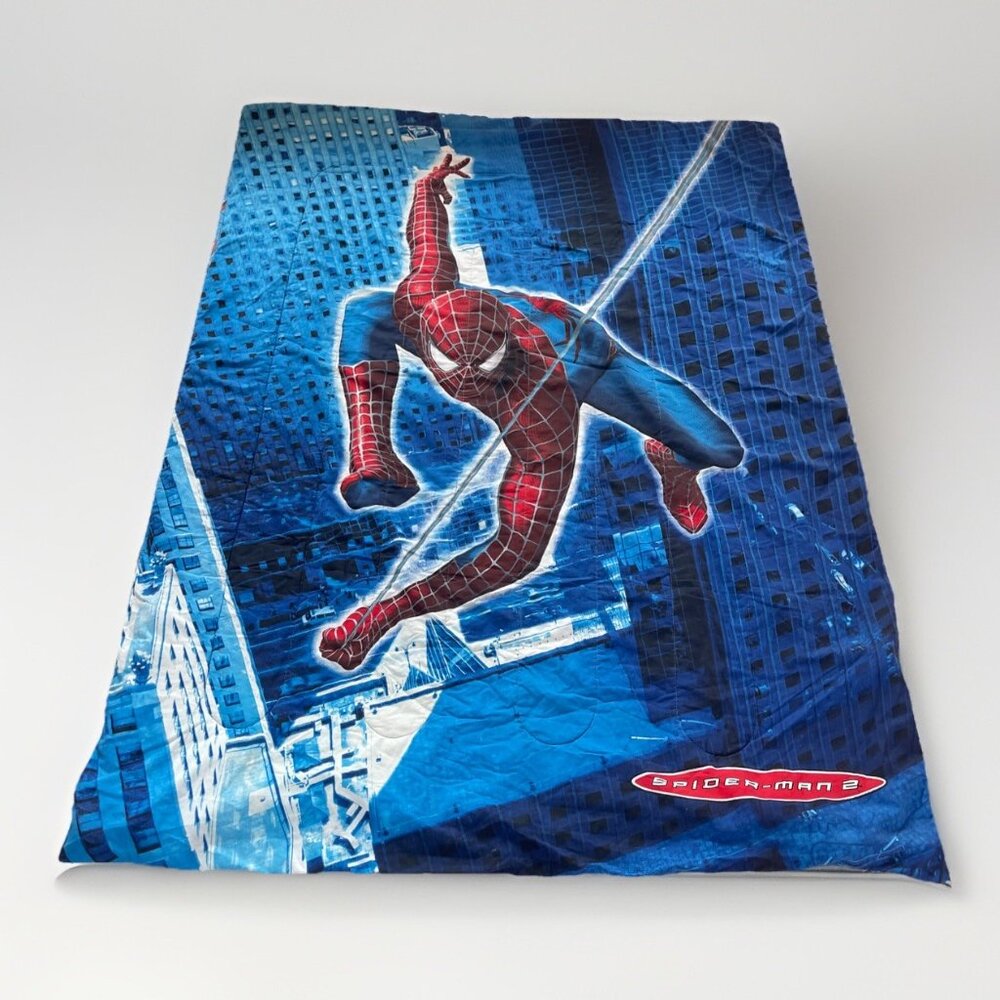 Vintage Spider-Man 2 Marvel Single Duvet Top Blanket Kids Bedding Comics AOP
